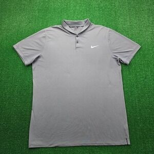Nike Golf Polo Shirt Mens 2XLT Gray Blade Dri Fit Standard Fit Short Sleeve